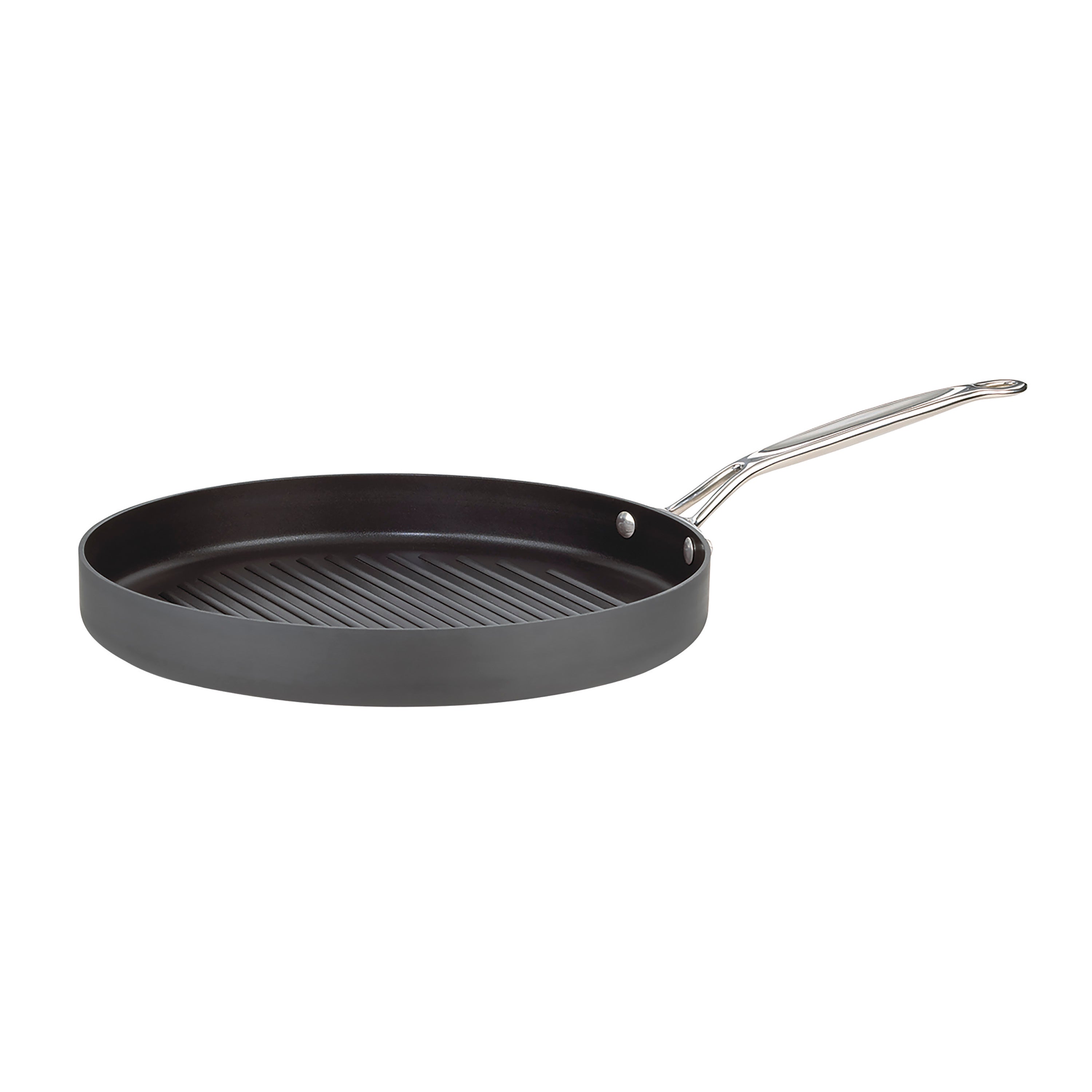 Chef's Classic® Nonstick Hard Anodized 12" Round Grill Pan in Black