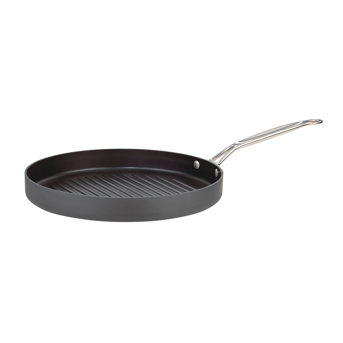 Chef's Classic® Nonstick Hard Anodized 12" Round Grill Pan in Black
