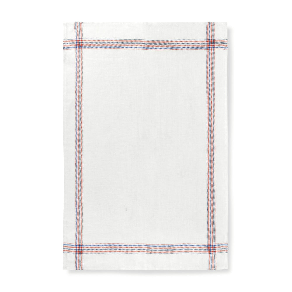 Tea Towels Bundle of 3 French Border Red & Blue
