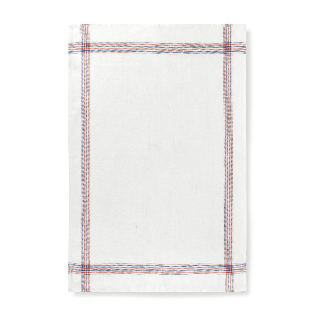 Tea Towels Bundle of 3 French Border Red & Blue