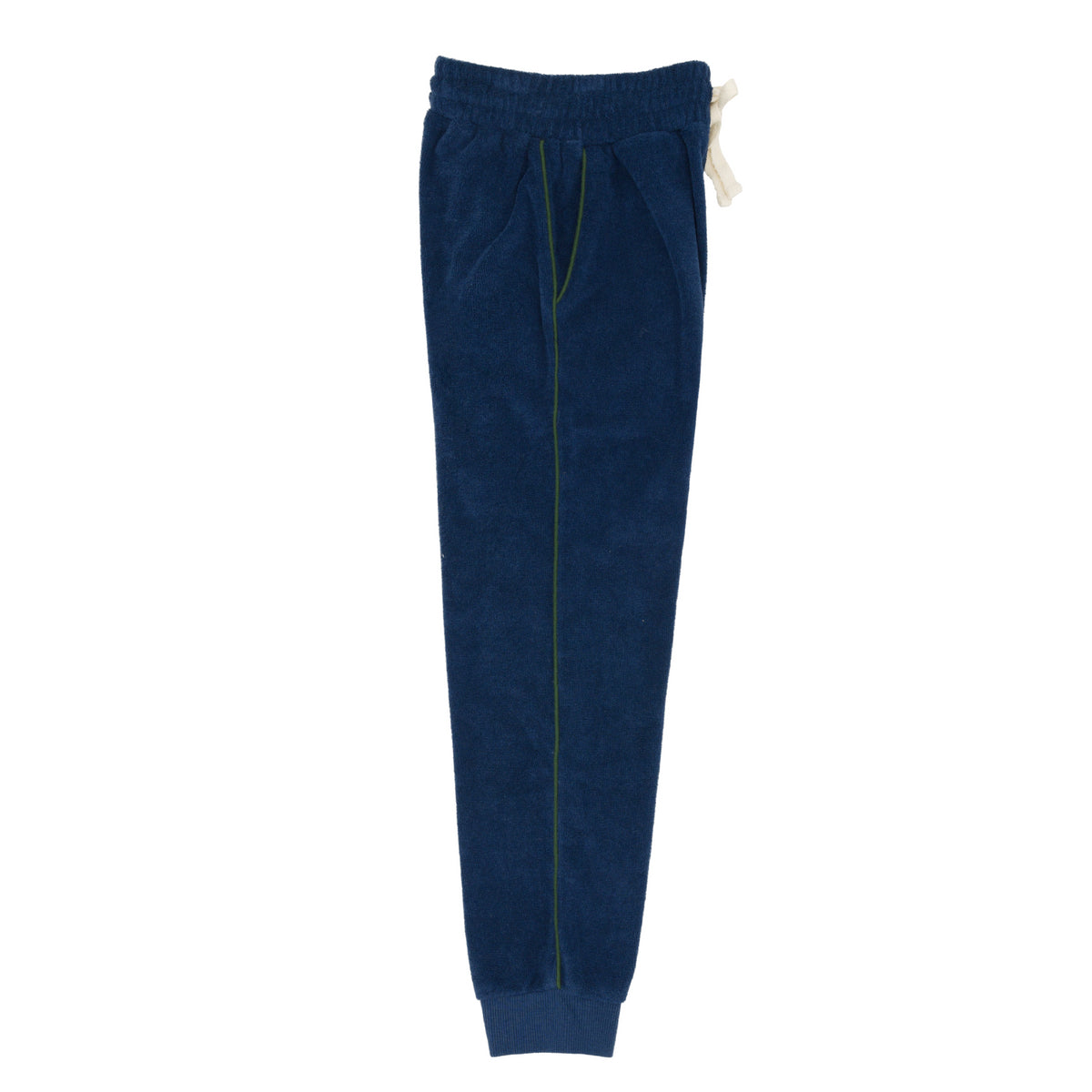 Unisex Navy French Terry Sweatpant With Evergreen Side Piping