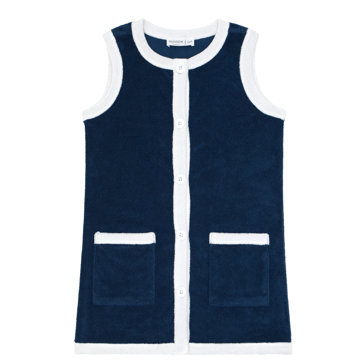 Girls Navy French Terry Dress