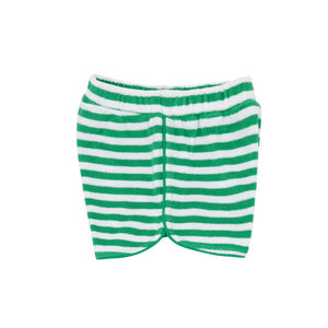 Girls Bermuda Green Stripe French Terry Short