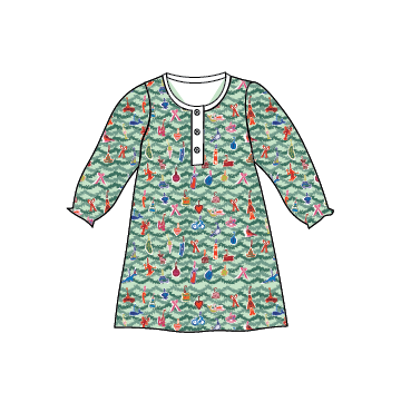 Oh Christmas Tree Girls Tess Lounge Dress