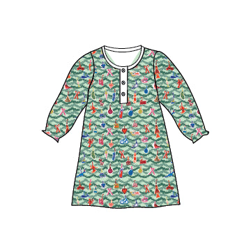 Oh Christmas Tree Girls Tess Lounge Dress
