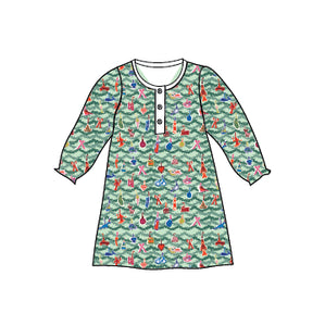 Oh Christmas Tree Girls Tess Lounge Dress