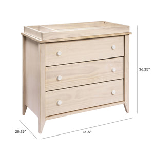 Sprout 3-Drawer Changer Dresser with Removable Changing Tray in Washed Natural & White