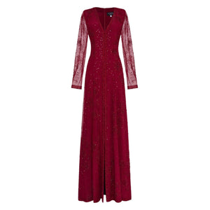The Astrid Burgundy Gown