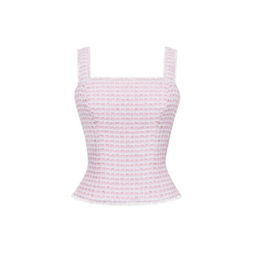The Bailey Top in Pink & White