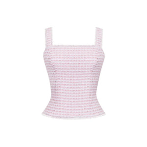 The Bailey Top in Pink & White