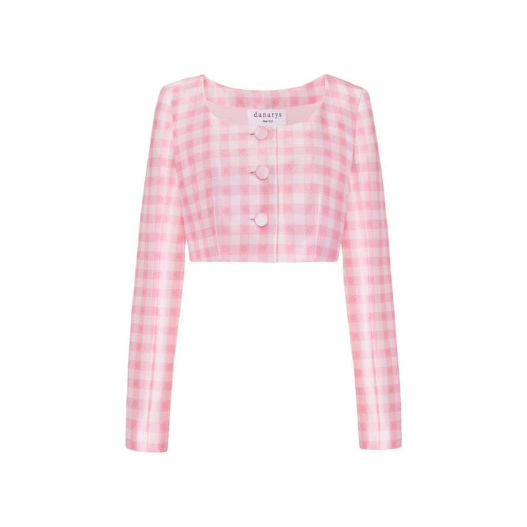 The Bea Jacket in Pink & White