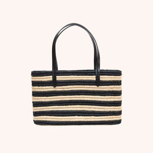 Crocheted raffia tote with leather top handles – The Capri Tote