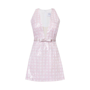 The Claire Dress in Pink & White
