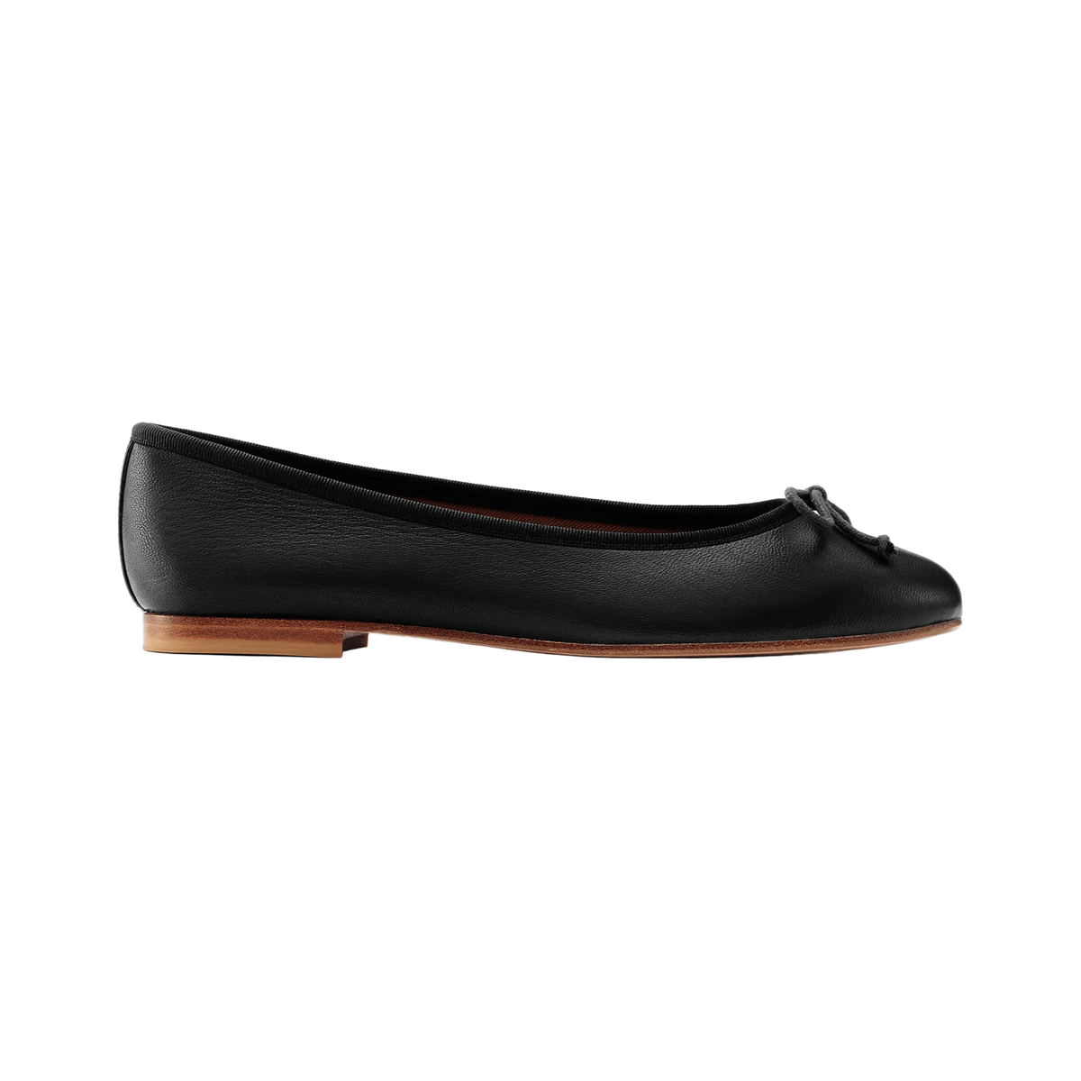 The Demi Ballet Flat in Black Nappa