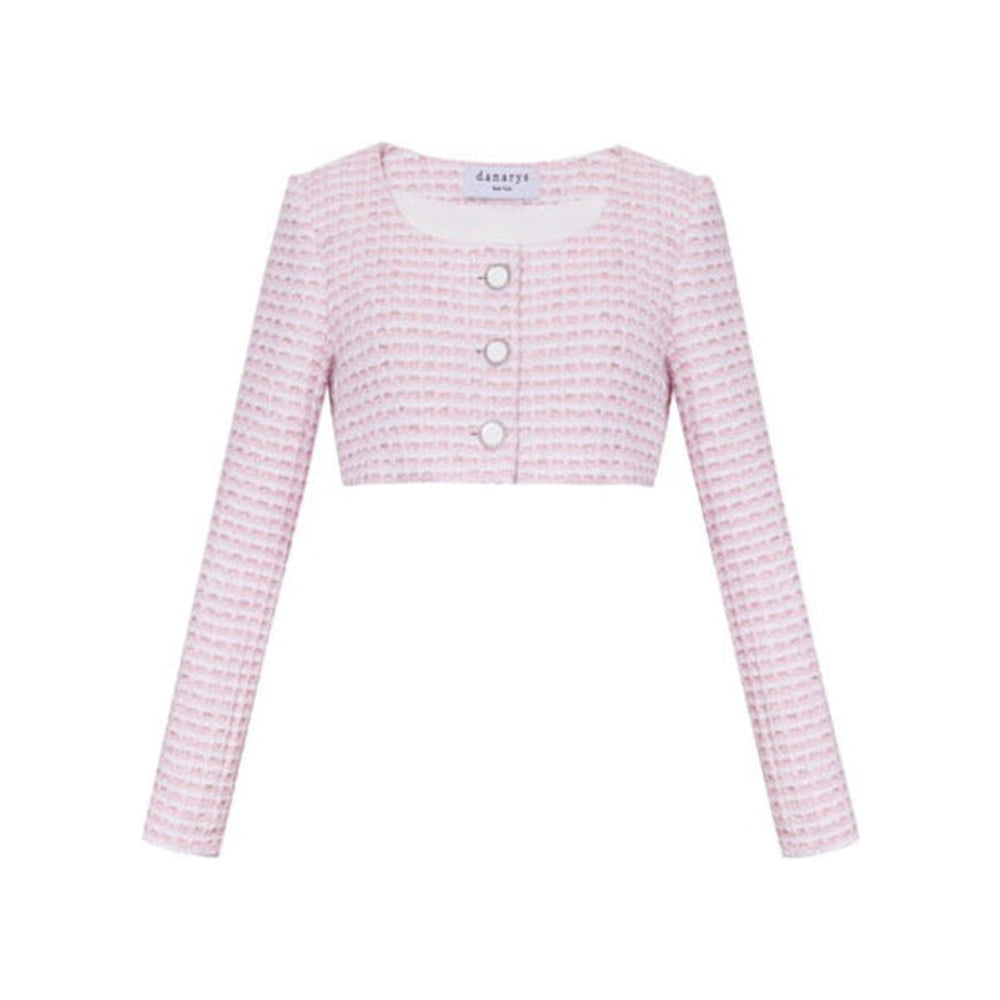 The Ellen Jacket in Pink & White