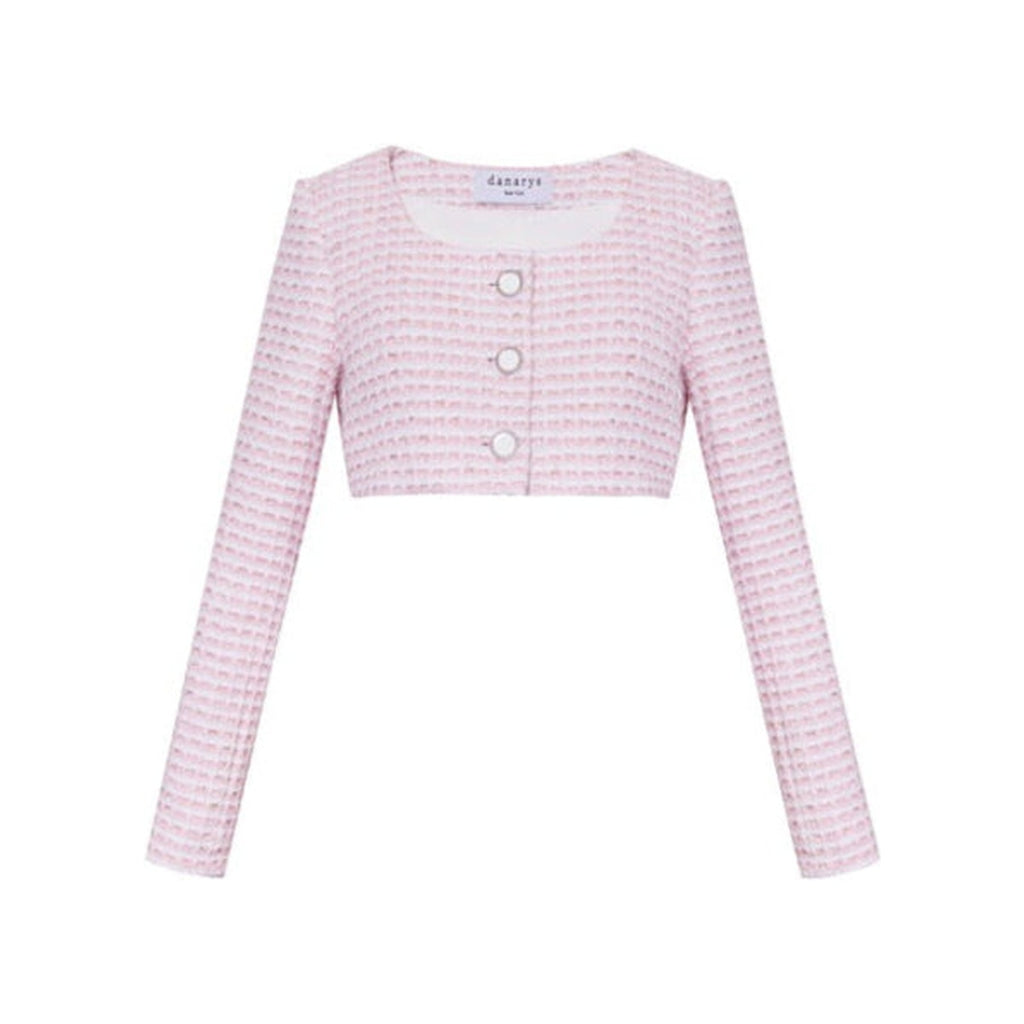 The Ellen Jacket in Pink & White