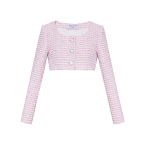 The Ellen Jacket in Pink & White