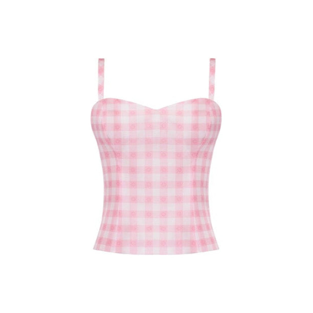 The Hannah Top in Pink & White