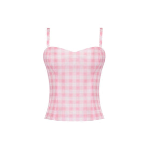 The Hannah Top in Pink & White