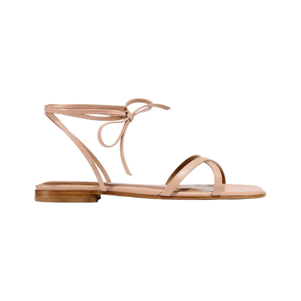 The Wrap Sandal in Rose Nappa