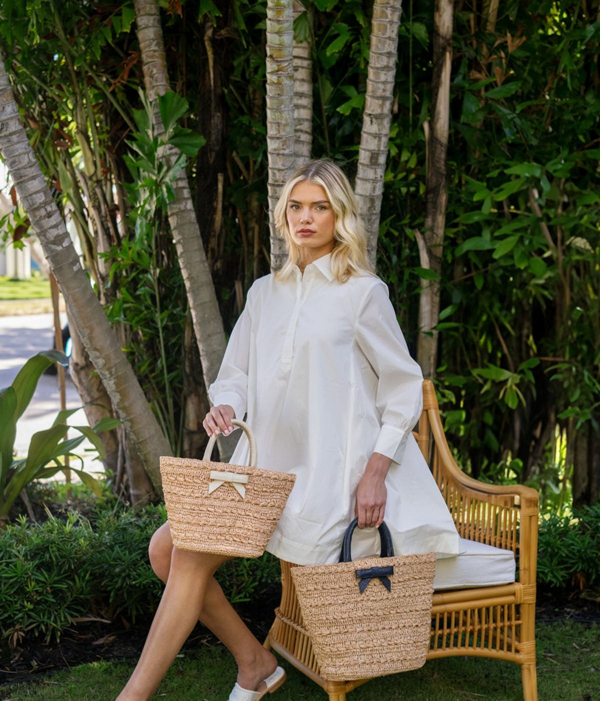 Petite Bow Tote Dark Navy