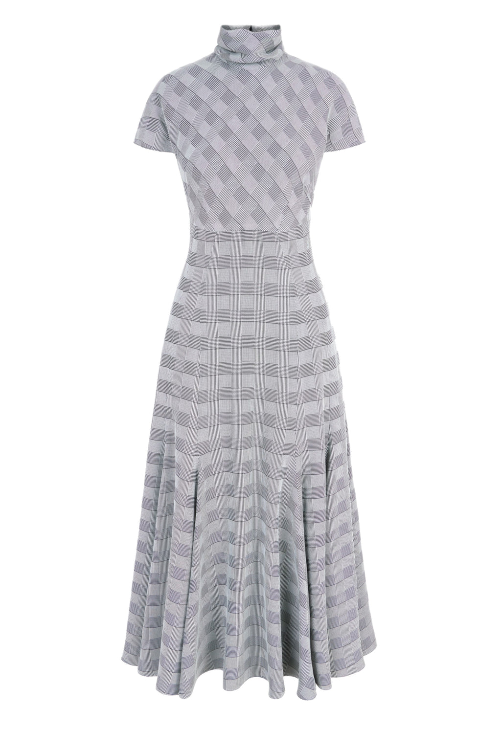 Thea Dress in Black & White Prince of Wale Check