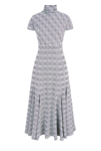 Thea Dress in Black & White Prince of Wale Check