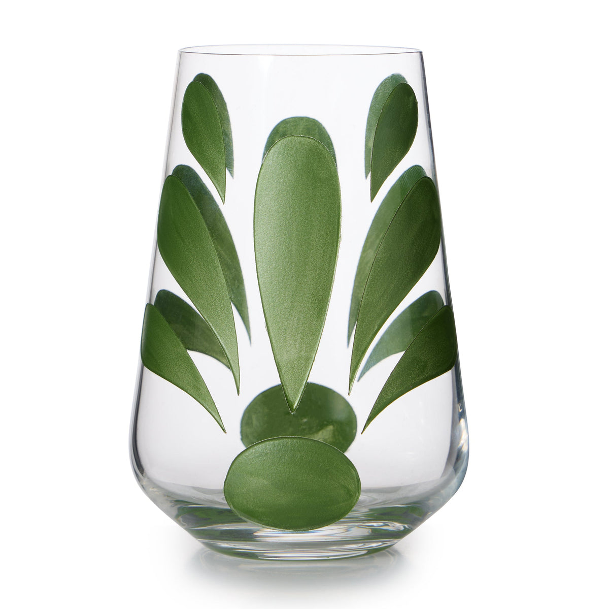 Kallos Water Glass in Green, Set of 2
