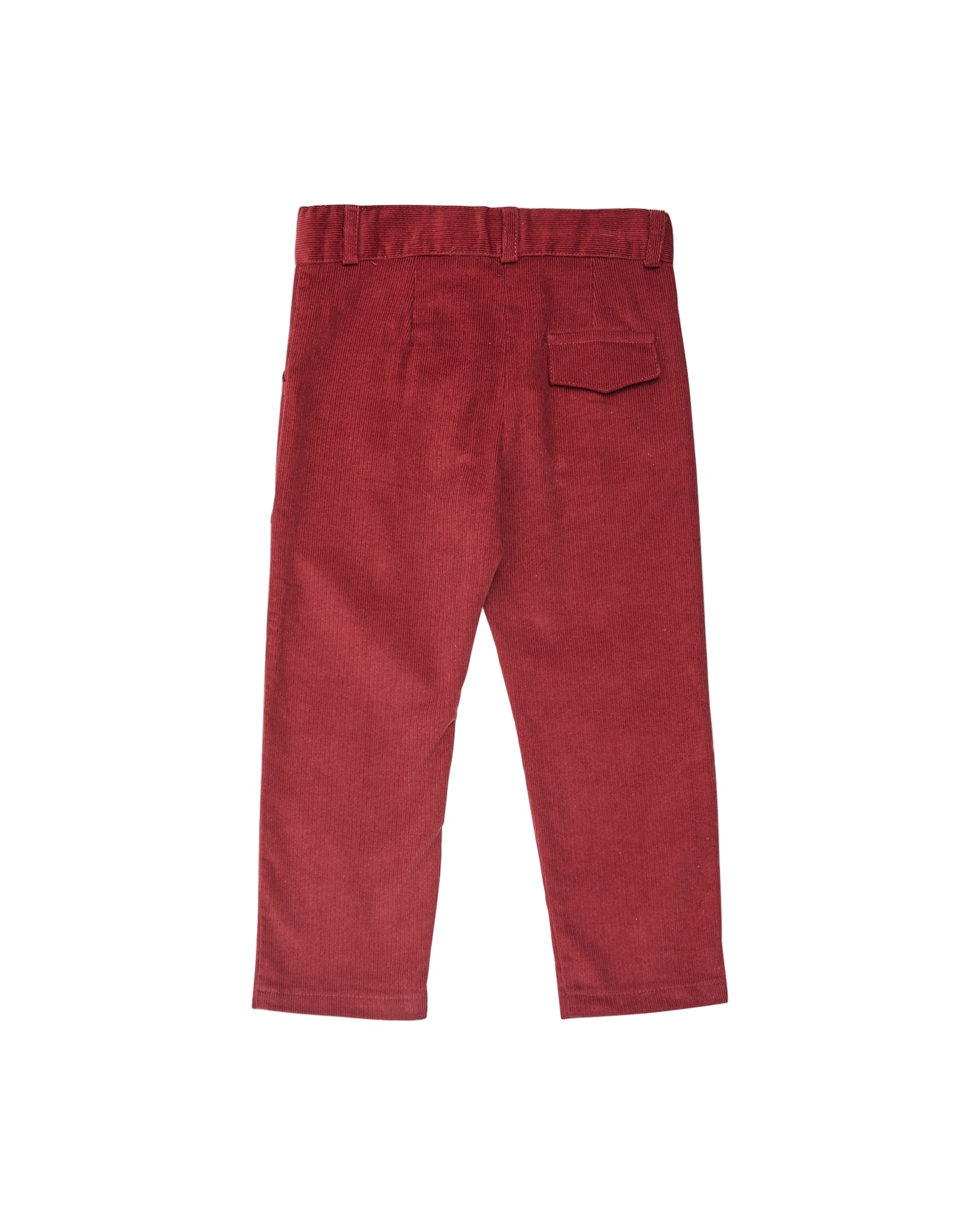 Maroon pants on a white background