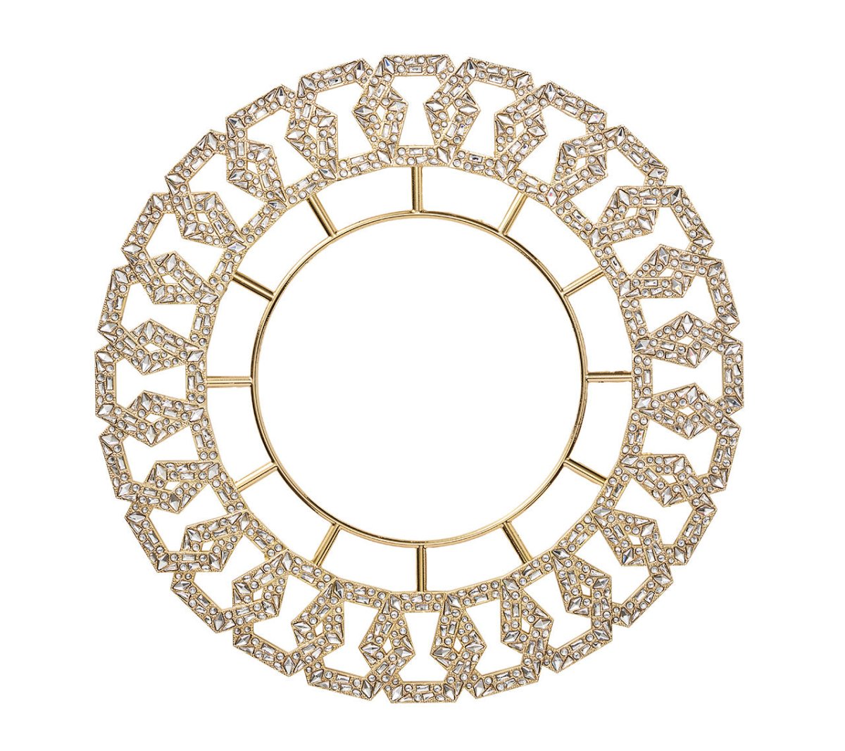 Kim Seybert, Inc.Tiara Charger in Gold & Crystal, Set of 2Placemats