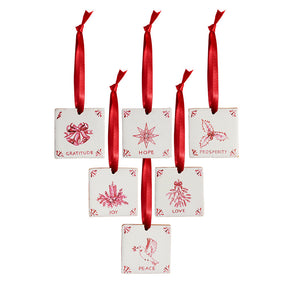 Mini Delft Charms in Crimson, Set of 6