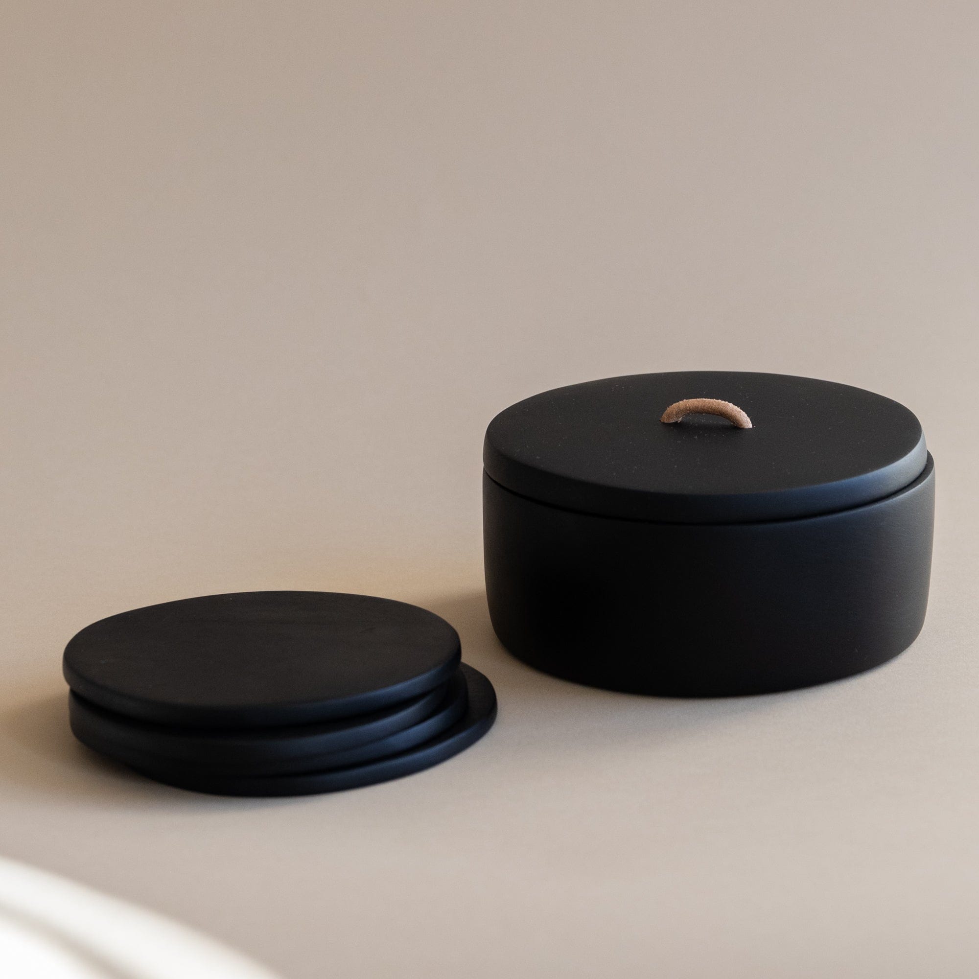 Black Coasters by Tina Frey