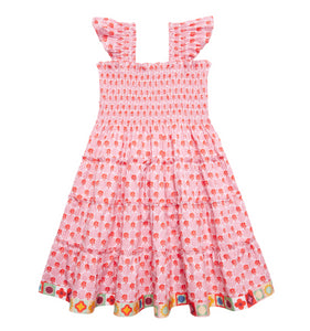 The Tiny Ellie Nap Dress in Pink Cala Check