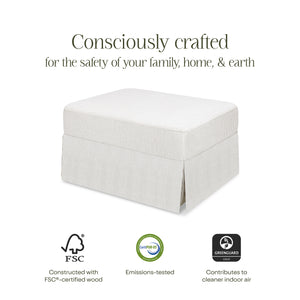 Crawford Gliding Ottoman in Fog Chatham Stripe Performance Eco-Weave