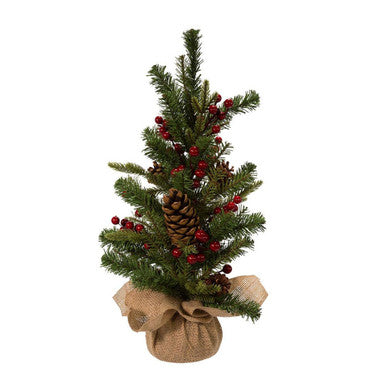 Kurt Adler 24" Red Berries and Pinecones Tree