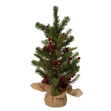 Kurt Adler 24" Red Berries and Pinecones Tree