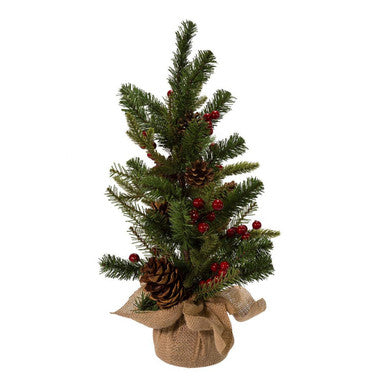 Kurt Adler 24" Red Berries and Pinecones Tree