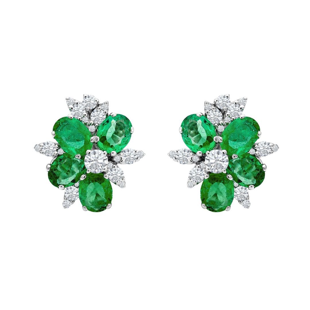 Tropical Paradise Rainforest Mini Emerald Stud Earrings - Jewelry - RUCHI New York