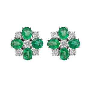 Tropical Paradise Vine Emerald Stud Earrings - Jewelry - RUCHI New York