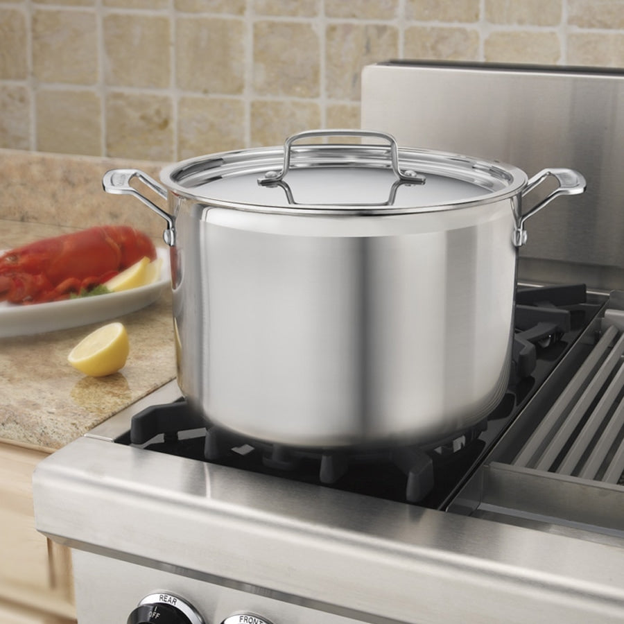 MultiClad Pro Triple Ply Stainless Cookware 12 Quart Stockpot with Cover in Stainless Steel