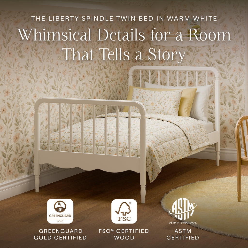 Liberty Spindle Twin Bed in Warm White