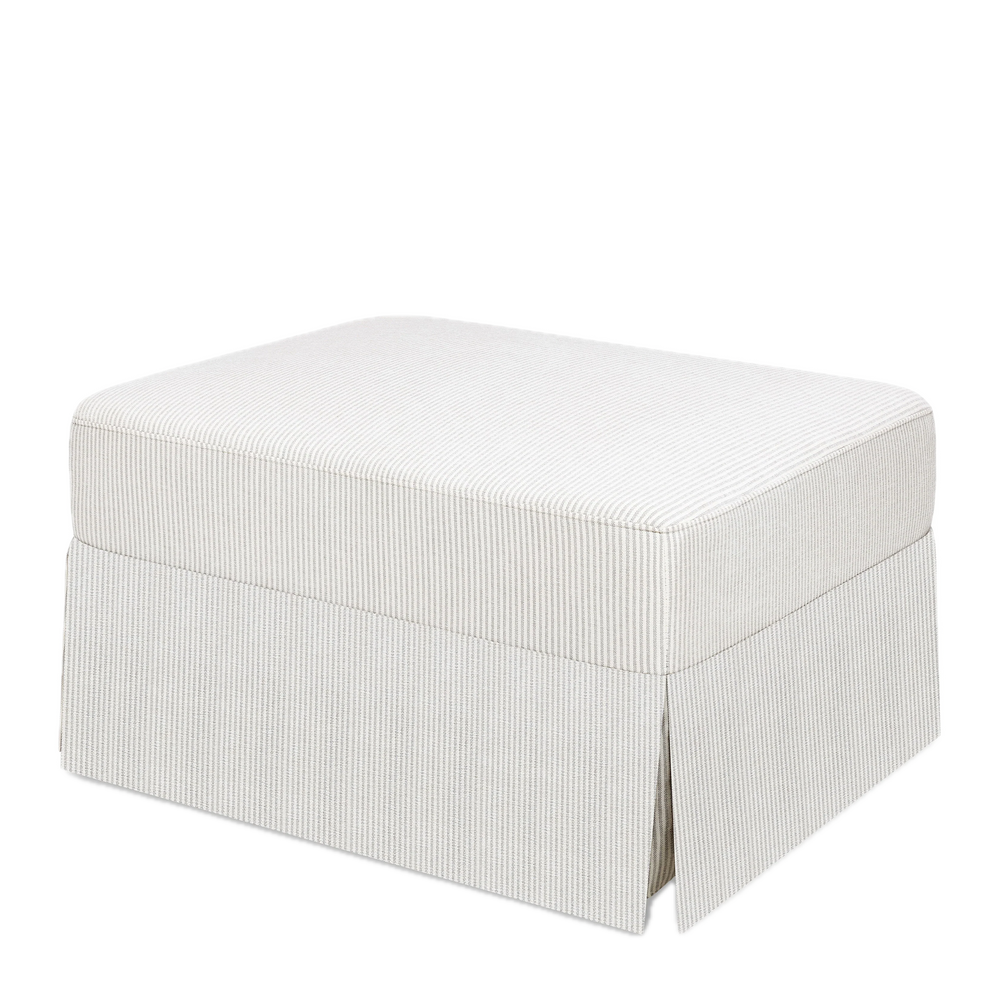 Crawford Gliding Ottoman in Fog Chatham Stripe Performance Eco-Weave