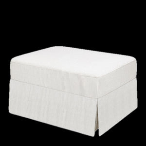 Crawford Gliding Ottoman in Fog Chatham Stripe Performance Eco-Weave