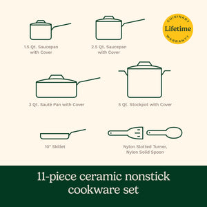 11-Piece Advantage® Ceramic Nonstick Set in Black