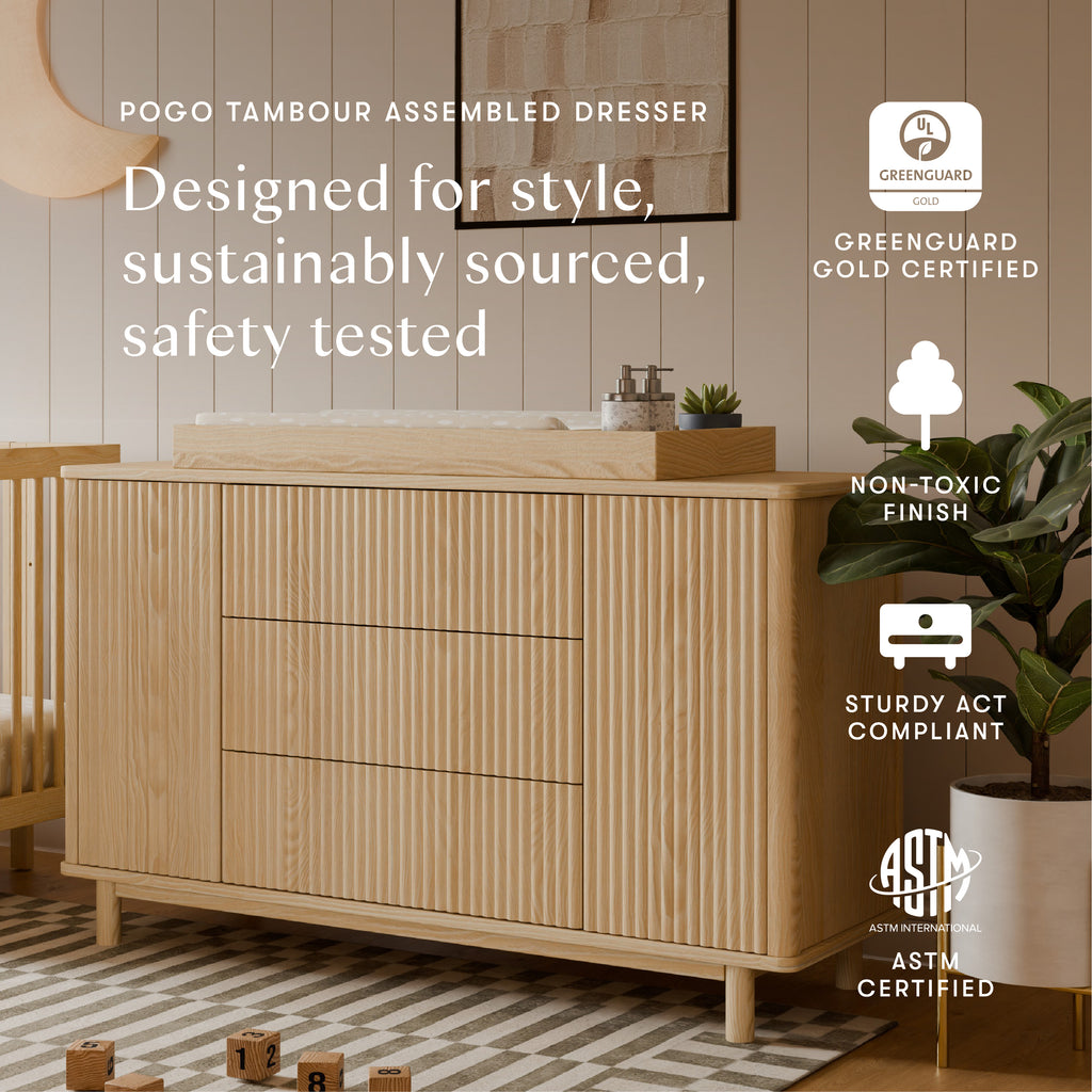 Pogo Tambour Assembled Dresser in Blonde