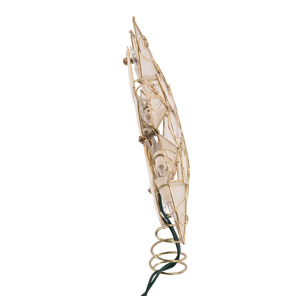 Indoor 10-Light 8-Point Capiz Star Treetop with Arabesque Decoration