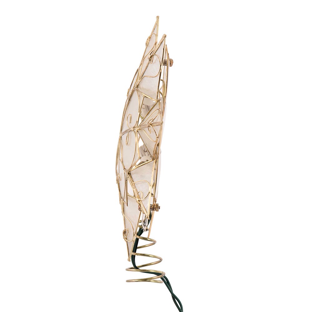 Indoor 10-Light 8-Point Capiz Star Treetop with Arabesque Decoration