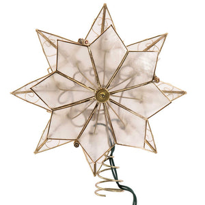 Indoor 10-Light 8-Point Capiz Star Treetop with Arabesque Decoration