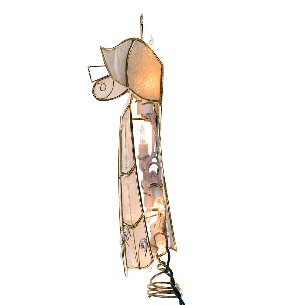 Capiz Angel Treetop with Trumpet