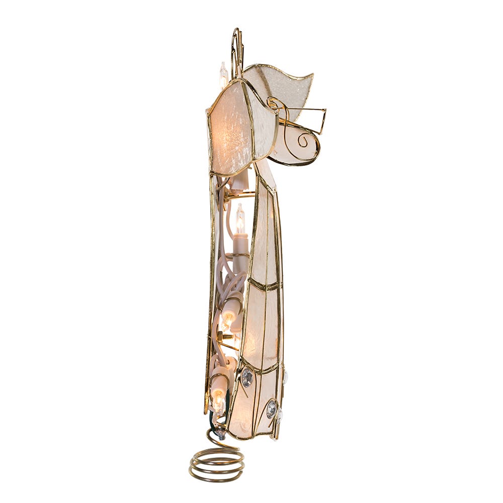 Capiz Angel Treetop with Trumpet